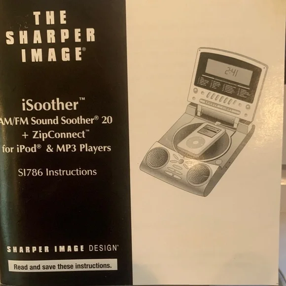 Sharper Image AM/FM Alarm Clock Sound Soother 20 for iPod/MP3 Players - Picture 3 of 13